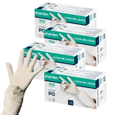 Imagem de Luva Latex Descartavel com Pó - INOVEN - PP, P, M e G - 400 unidades (4 Caixas com 100 Unidades) (M)