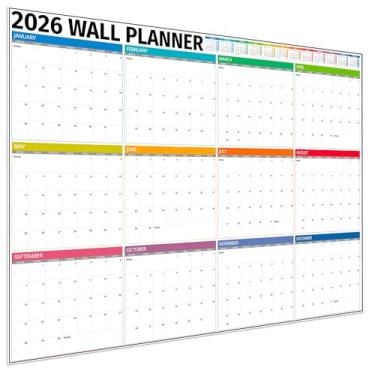 Imagem de Agenda de ano inteiro 2025 – Calendário de parede de ano inteiro apagável a seco 2025-12 meses, escritório, universidade, professor, calendário de ano escolar 2025 – Edição de caixas