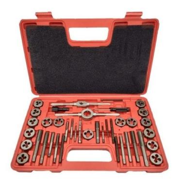 Imagem de Jogo Kit Macho E Tarraxa Para Fazer Rosca + Maleta 40 Pç - XF