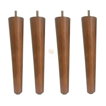 Imagem de Kit Pés Palito 15cm Madeira Para Móveis Sofá Poltrona Puff (15cm, Unidades, 6)