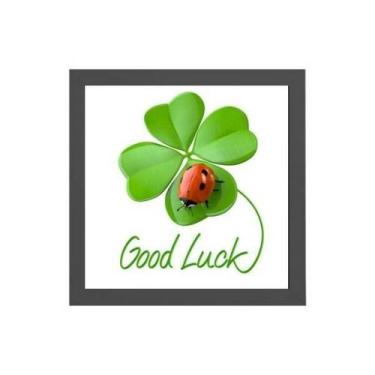 Imagem de Quadro Quadrado Joaninha Boa Sorte 20X20Cm - Quadros On-Line