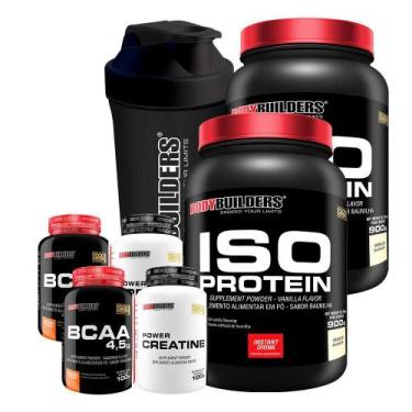 Imagem de Kit 2 Iso Protein 900G+ 2 Bcaa 4,5 100G+ 2 Power - Bodybuilders