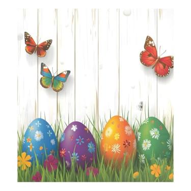 Imagem de Blueangle Ovos de Páscoa coloridos capa magnética para lava-louças, decoração da capa frontal da máquina de lavar louça, adesivos de eletrodomésticos, adesivos de eletrodomésticos, 58,4 cm C x 66 cm