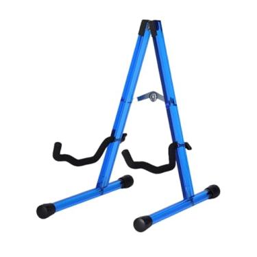 Imagem de oshhni Suporte dobrável para guitarra, suporte para guitarra, acessório estável para instrumentos musicais em formato de a para ukulele, violoncelo, Azul