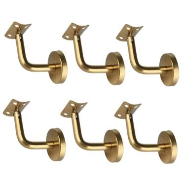 Imagem de 6x Hand Rail Brackets for Stairs Banister Support Building Handrail Support Bracket Hardware for Hand Railing Shopping Mall, Support Plate(Arc Support Plate)