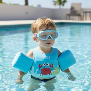 Imagem de Kit Infantil Boia e Colete SalvaVidas Óculos Natação Criança Piscina e