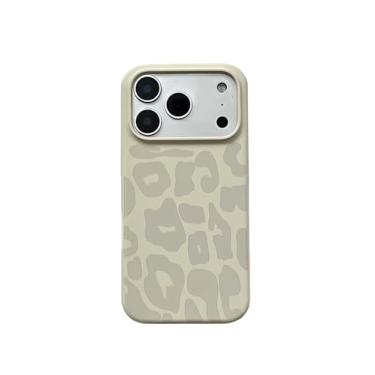 Imagem de Danglyld Capa de leopardo para iPhone 17 Pro Max Girls Women Cute Cheetah Print Soft Liquid Silicone Slim à prova de choque capa protetora para iPhone 17 Pro Max 6,9 polegadas - branca