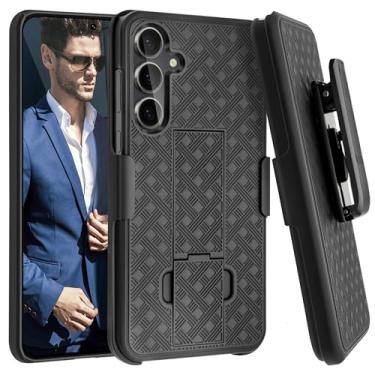 Imagem de Fingic Capa para Samsung Galaxy S25 FE com clipe de cinto, capa fina combo com suporte, coldre giratório, resistente, à prova de choque, antiarranhões, proteção total para Galaxy S25 FE de 6,7