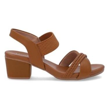 Imagem de Sandália Usaflex Feminina Bico Redondo Couro Tira Trançada Casual AE32035-Feminino