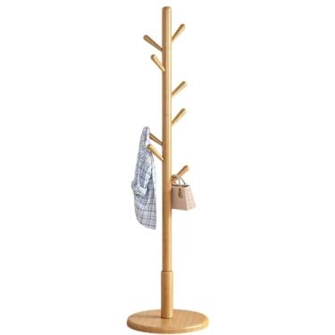 Imagem de Hhsdyl Cabideiro Independente Hall, Suporte com 8 Ganchos para Casacos, Bolsa, Roupas, Cachecóis, para Hall Entrada ou Quarto,Natural wood color,C