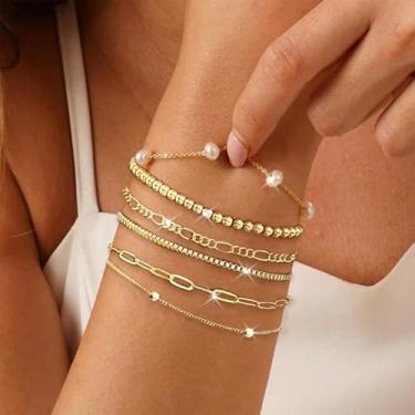 Imagem de Pulseiras femininas prateadas douradas, enfeite de punho refinado, pacote de presente de joias premium para outono, moda feminina, outono, moda, country, concerto, roupa de moda, moda, Medium, Latão