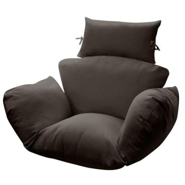 Imagem de lihtsofty Almofada de substituição para cadeira Egg com apoio de cabeça, cinza, 129 x 80 x 12 cm, dobrável, removível, impermeável, lavável na máquina