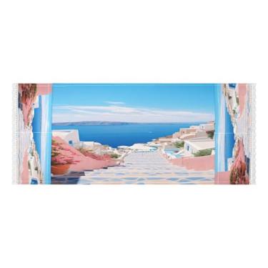 Imagem de Wassud Capas de lavadora e secadora escadas para o mar, protetor de lavadora com sacos de armazenamento, capa de geladeira à prova de poeira com bolsos para lavanderia doméstica, cozinha, 120 x 55 cm