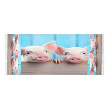 Imagem de Wassud Capas de lavadora e secadora de porcos de boca rosa, protetor de lavadora com sacos de armazenamento, capa de geladeira à prova de poeira com bolsos para lavanderia doméstica, cozinha, 120 x 55