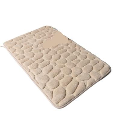 Imagem de Tapete de banheiro antiderrapante de secagem rápida - Tapete lavável na máquina para chuveiro e cozinha (Cáqui, 40 x 60 cm)