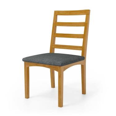 Imagem de Cadeira Cecília Encosto E Pés De Madeira Maciça Assento Estofada Para Mesa De Jantar