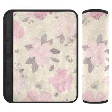 Imagem de Burbuja Capa para cinto de segurança de carro Flowers Protetor de cinto de segurança de carro macio confortável para alça de ombro de assento, 1 par médio