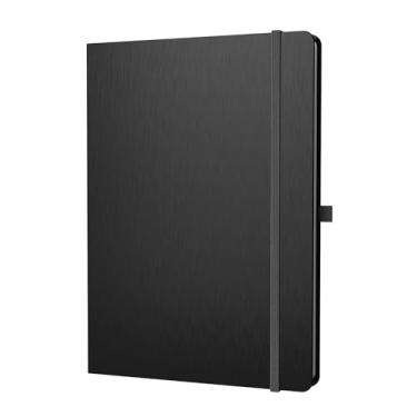 Imagem de ONAVIA Caderno de capa dura pautado papel 80GSM - preto, tamanho A4