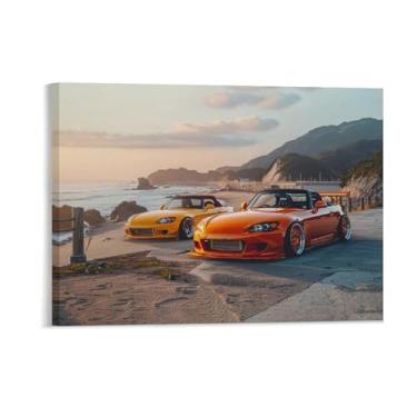 Imagem de HouLaiZhe Modificado S2000 Seaside Jdm pôsteres de carro tela estética decoração de quarto pintura de parede impressões de sala de galeria decoração de parede para quarto sala de estar escritório 18 x