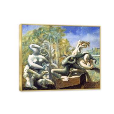Imagem de Pôster Max Ernst Déjeuner sur l'herbe Reproduções de pinturas famosas Surrealismo Arte de parede Tela Max Ernst Decoração de parede para presentes de sala de estar 80 x 60 cm (32 x 24 polegadas