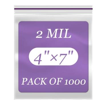 Imagem de Sacos transparentes com zíper de 10 x 18 cm, pacote de 1000 sacos plásticos resseláveis, duráveis, ideais para armazenamento de alimentos, freezer, lanches, despensa, joias, turismo, embalagem