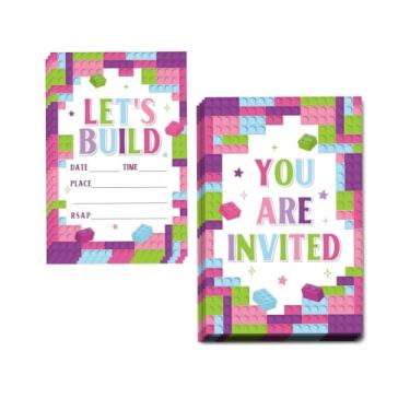 Imagem de Qwertirsr Let's Play Convites de Aniversário Design Dupla Face (25 Cartões + Envelopes) com Envelopes Convites de Festa de Aniversário Infantil, Meninos, Lembranças de Festa e Suprimentos 15 x 10 cm