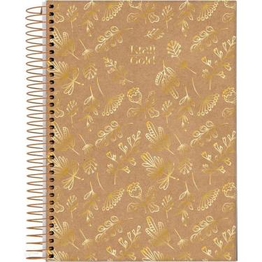 Imagem de Caderno Espiral Capa Dura Colegial Kraft Gold 10 Matérias 160 Folhas Jandaia Estampa 4