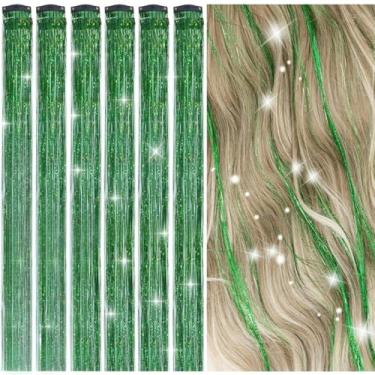 Imagem de Grampos de cabelo de fada - 1 peça de enfeite de cabelo colorido sonhador para mulheres, festa de Natal e Ano Novo (verde)