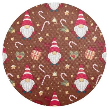 Imagem de Jogo americano de jantar marrom de Natal de 38 cm, conjunto de tapetes de jantar de PVC com 1 jogo americano resistente ao calor