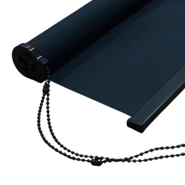 Imagem de Cortina Persiana Rolo Blackout 1.00x1.20m - Bloqueio Total de Luz Anti-Ruído, Ideal para Quarto Sala Cozinha Residencial e Comercial (Preto,Esquerdo)
