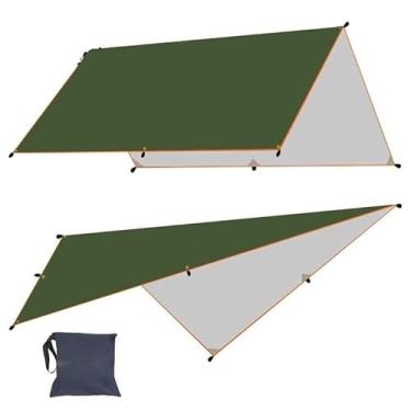 Imagem de Lona de toldo de acampamento durável impermeável leve para tenda ao ar livre uso multiuso (verde, 3 x 5 m)