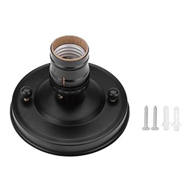 Imagem de ZAWELIYO Suporte de Base para Luz de Teto, Luminária Pendente Industrial Vintage, Adequado para Decorações de Casa Magníficas Com Formas Elegantes e Bonitas (Preta)