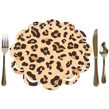 Imagem de Big Dot of Happiness Estampa de leopardo - Decorações de mesa redonda de festa de chita - Carregadores de papel - Configuração para 12