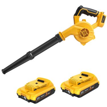 Imagem de TENMOER Soprador de folhas sem fio para bateria Dewalt 20V, velocidades variáveis, 200 CFM com 2 pilhas 3AH e carregador, soprador alimentado para cuidados com o gramado, quintal, carro, pátio
