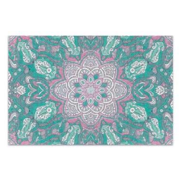 Imagem de Quebra-cabeça mandala verde azul-petróleo para adultos 1000 peças presentes de elefante branco natureza engraçado exclusivo quebra-cabeça arte brinquedo pintura, 75 x 40 centímetros