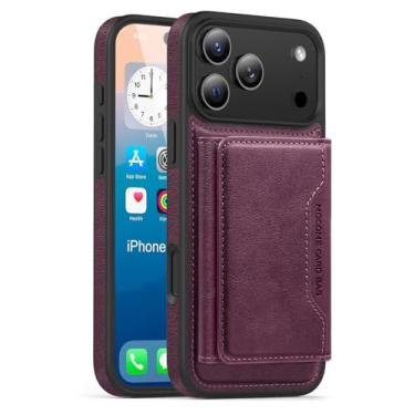 Imagem de LYJSMGZ Capa carteira para iPhone 17 Pro Max/Air/17 Pro/17, flip de couro com bloqueio de RFID, compartimentos para cartões, proteção militar, capa interna de proteção total, roxo, 17 Air