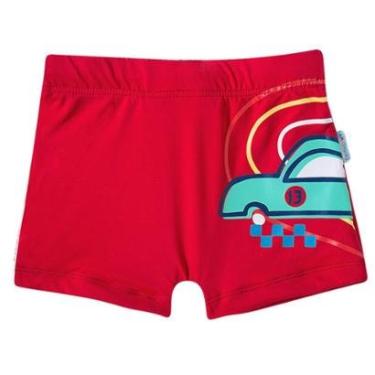 Imagem de Sunga Boxer Infantil Proteção UV50+ Corrida Vermelha Tip Top-Masculino