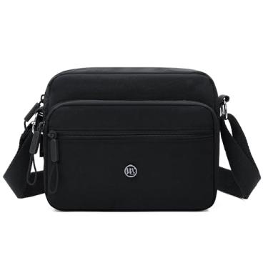 Imagem de COOLOME Bolsa transversal de nylon para mulheres, bolsa mensageiro de ombro com alça de ombro ajustável, Preto, Moderno