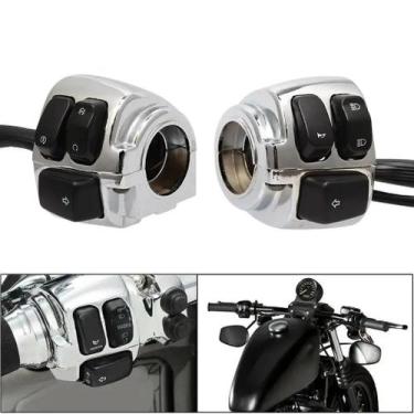 Imagem de Interruptor De Controle De Sinalizador De Guidão Cromado De 1 Polegada