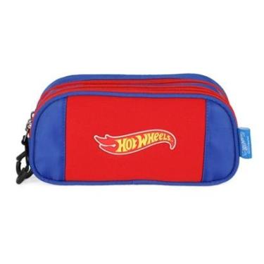 Imagem de ESTOJO ESCOLAR TRIPLO MENINO BOLSINHA PORTA LAPIS HOT WHEELS-Masculino