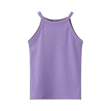 Imagem de Camiseta Regata Sem Mangas Para Meninas, Multicolorida, Cor Sólida, Mo