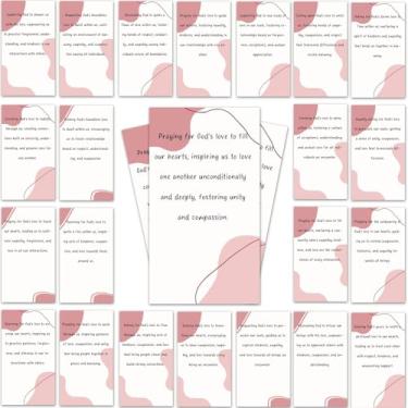 Imagem de 100 peças de cartão de oração 8,9 x 5 cm pedido de oração cartões de escritura inspiradores com versículos bíblicos para devoção diária presente cristão para mulheres, homens e amigos (rosa)