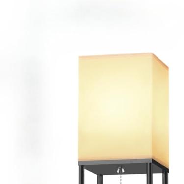 Imagem de Luminária de Chão Moderna 1,6m com 3 Prateleiras - Abajur de Piso com 3 Cores de Luz LED, Ideal para Sala, Quarto e Home Office, Design Elegante e Funcional