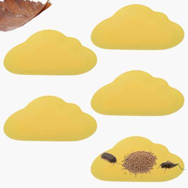 Imagem de 5 peças de prato de alimentação de invertebrados, bacia de comer de críquete para pequenos insetos, baratas, isópodes Springtails, superworms, caracóis (amarelo)