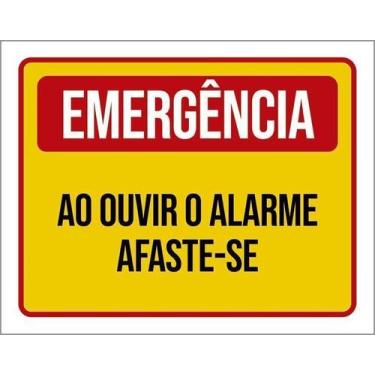 Imagem de Placa De Sinalização - Emergência Ao Ouvir Alarme 18X23 - Sinalizo