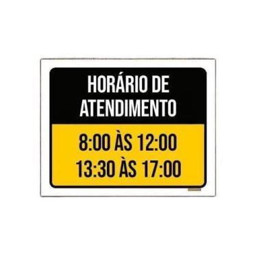 Imagem de Placa Sinalização - Horário Atendimento 8 As 12 18X23 - Sinalizo
