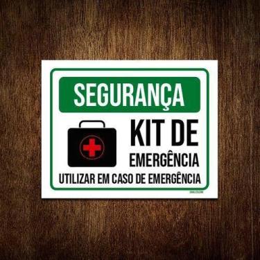 Imagem de Kit 5 Placas Segurança Kit De Emergência Use Em Caso - Sinalizo.Com