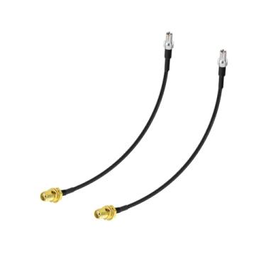Imagem de SZSAUTO Cabo de extensão adaptador de antena 4G LTE (pacote com 2) SMA fêmea para cabo TS9 de 20 cm, compatível com hotspot móvel 4G LTE, roteador MiFi, modem de banda larga, modem USB, adaptador
