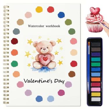 Imagem de Kit de pintura em aquarela para iniciantes, livro de colorir com 12 cores, conjunto de tintas com pincel, fácil de dominar para iniciantes, conjunto de tintas aquarela, presente para adultos e