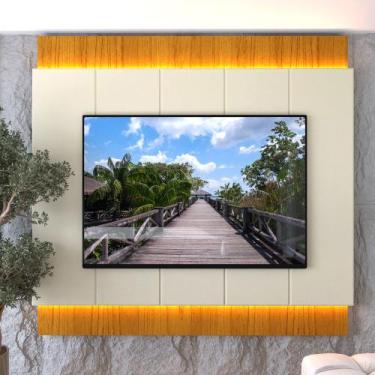 Imagem de Painel para TV até 85 Polegadas com LED em MDF - Gelius, Naturale/Off 